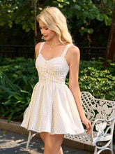Embellished Button Plaid Print Cami Dress